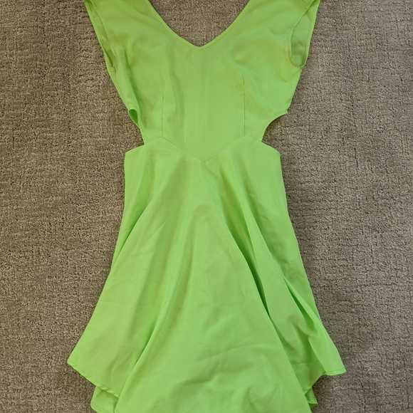 neon green skater dress